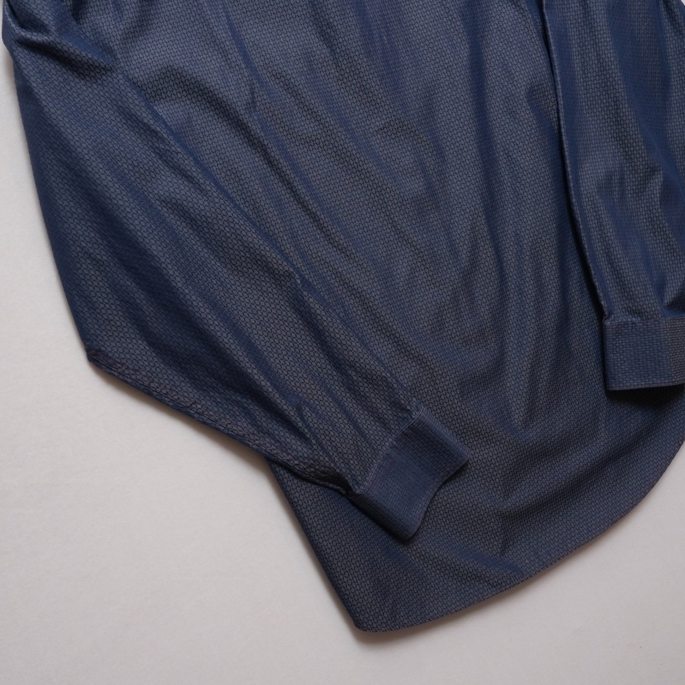 Bugatchi Button Up Mens XL Blue Geometric Long Sleeve Classic Fit Shirt - Picture 16 of 16